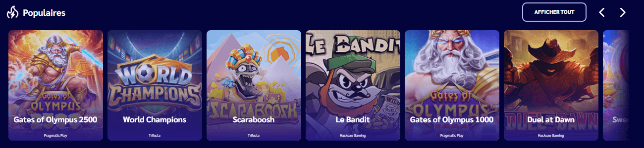 ShinyWilds Casino jeux